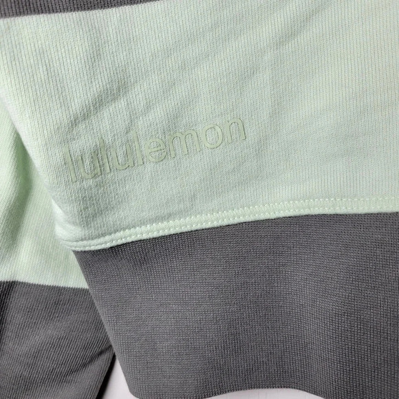 Lululemon Perfectly Oversized Cropped Sweatshirt Lined Green 100% Cotton Size 4 - Picture 6 of 6